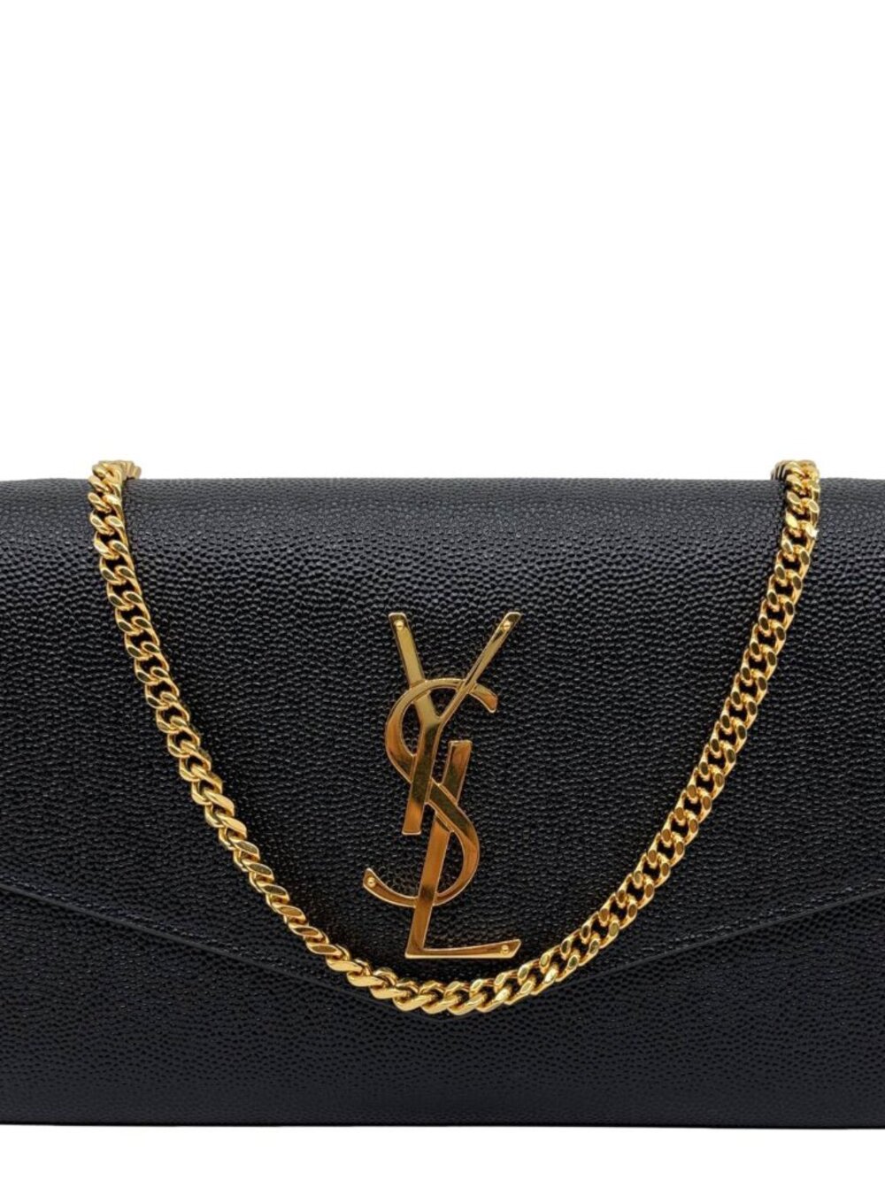 Yves Saint Laurent  Uptown Grain De Poudre Embossed Leather Crossbody Chain Wall